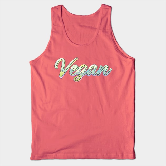 Vegan Colorful  Graphic Logo T-Shirt Tank Top by NearlyNow